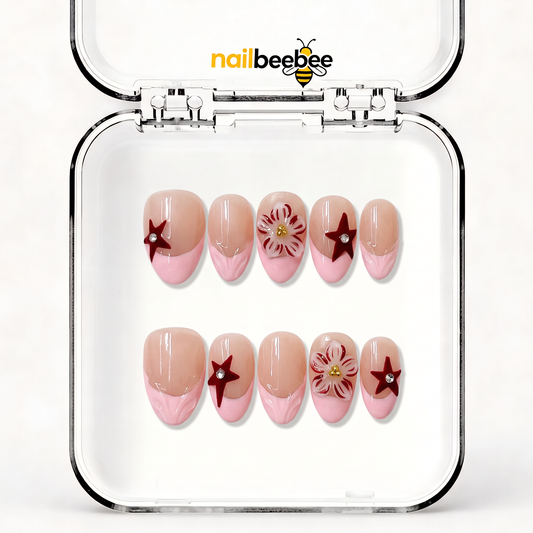 NB-X12 Handmade Short Almond Acrylic for Date Night,Travel