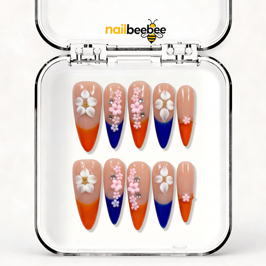 NB-S28 Handmade Short Stiletto Acrylic for Date Night,Travel