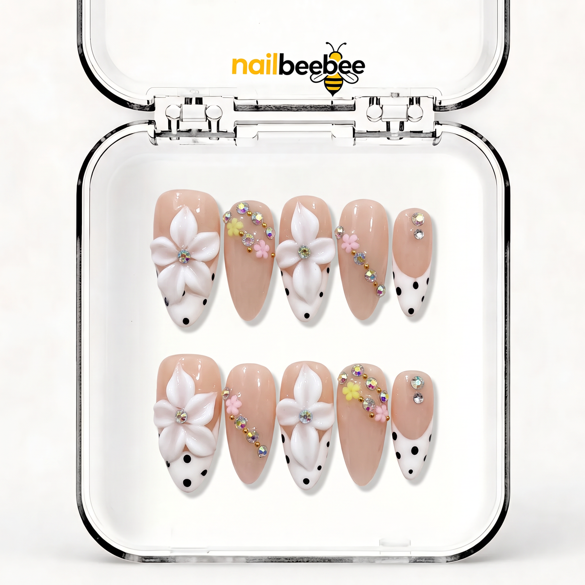 NB-X45 Handmade Short Almond Acrylic for Date Night,Travel