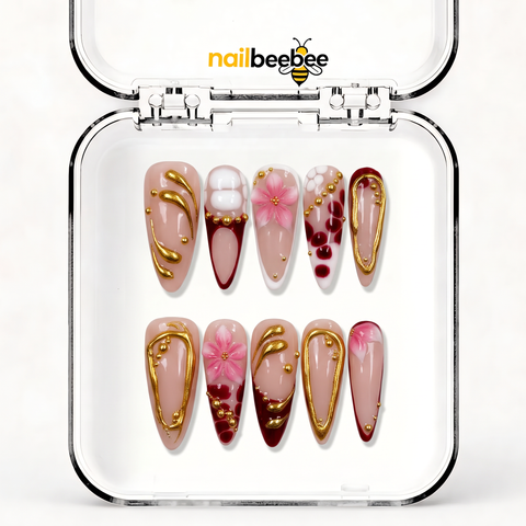 NB-S4 Handmade Medium Stiletto Acrylic for Date Night,Travel