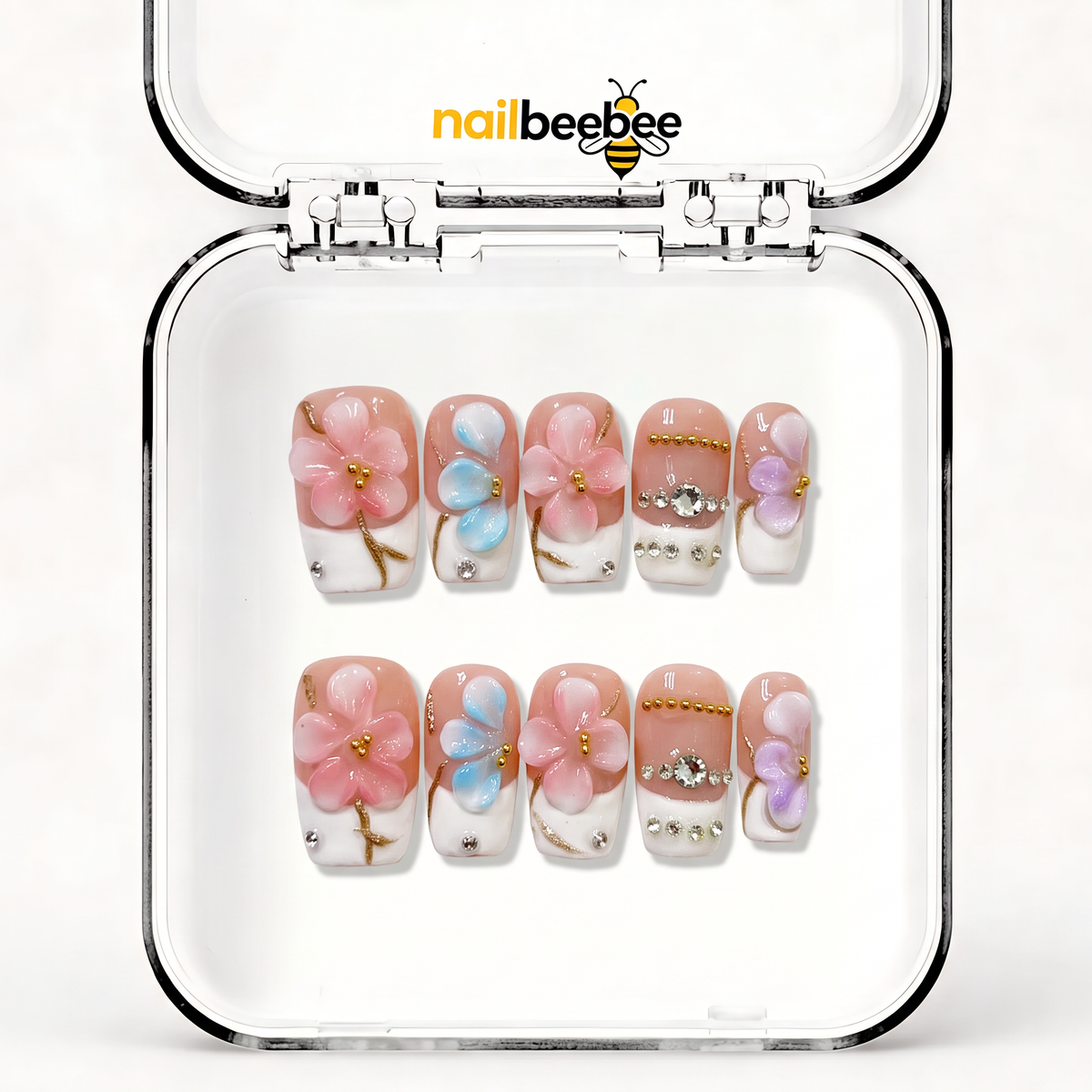 NB-D27 Handmade Short Square Acrylic for Date Night,Travel