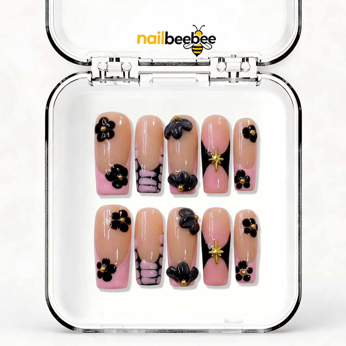 NB-Z42 Handmade Short Square Acrylic for Date Night,Travel
