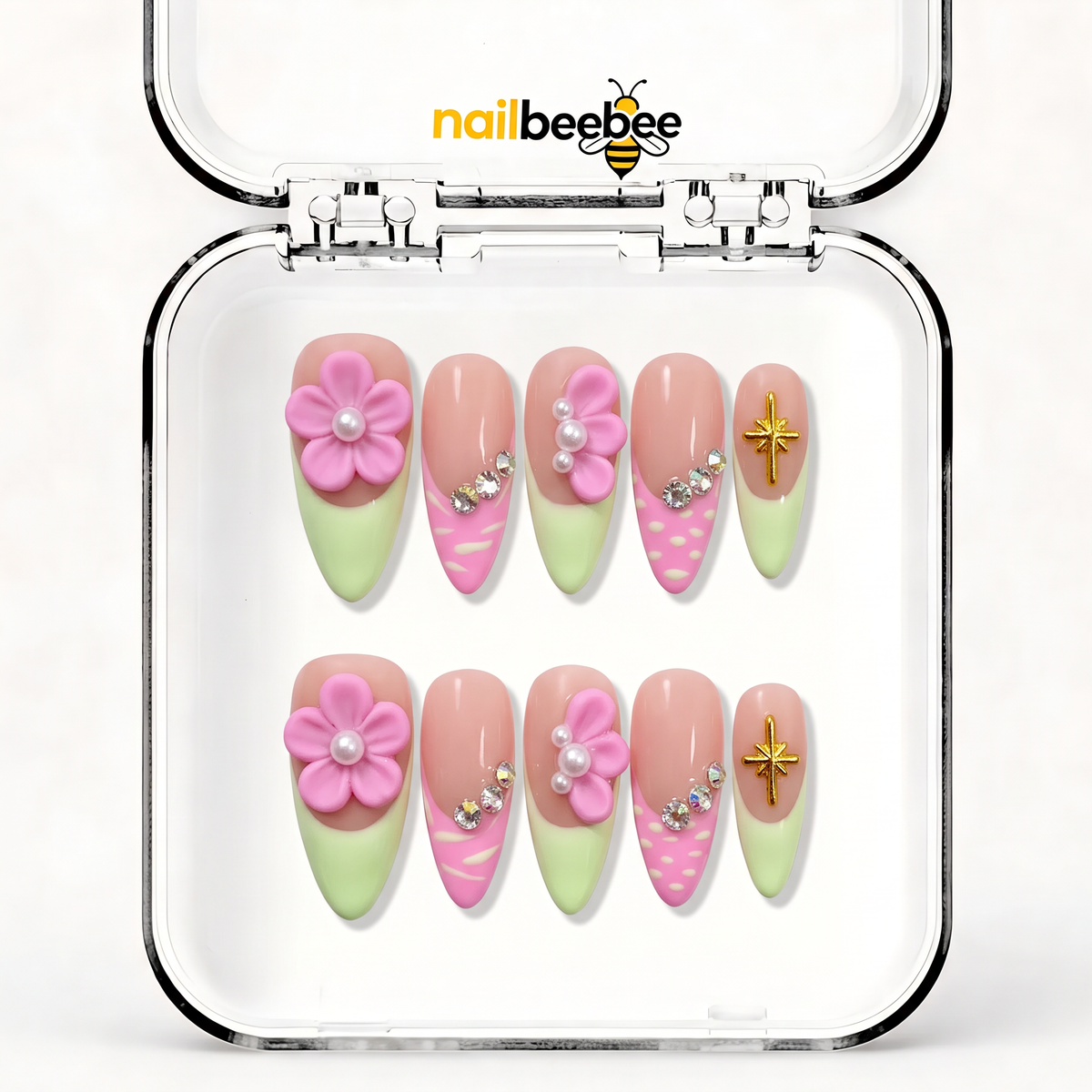 NB-X81 Handmade Short Almond Acrylic for Date Night,Travel