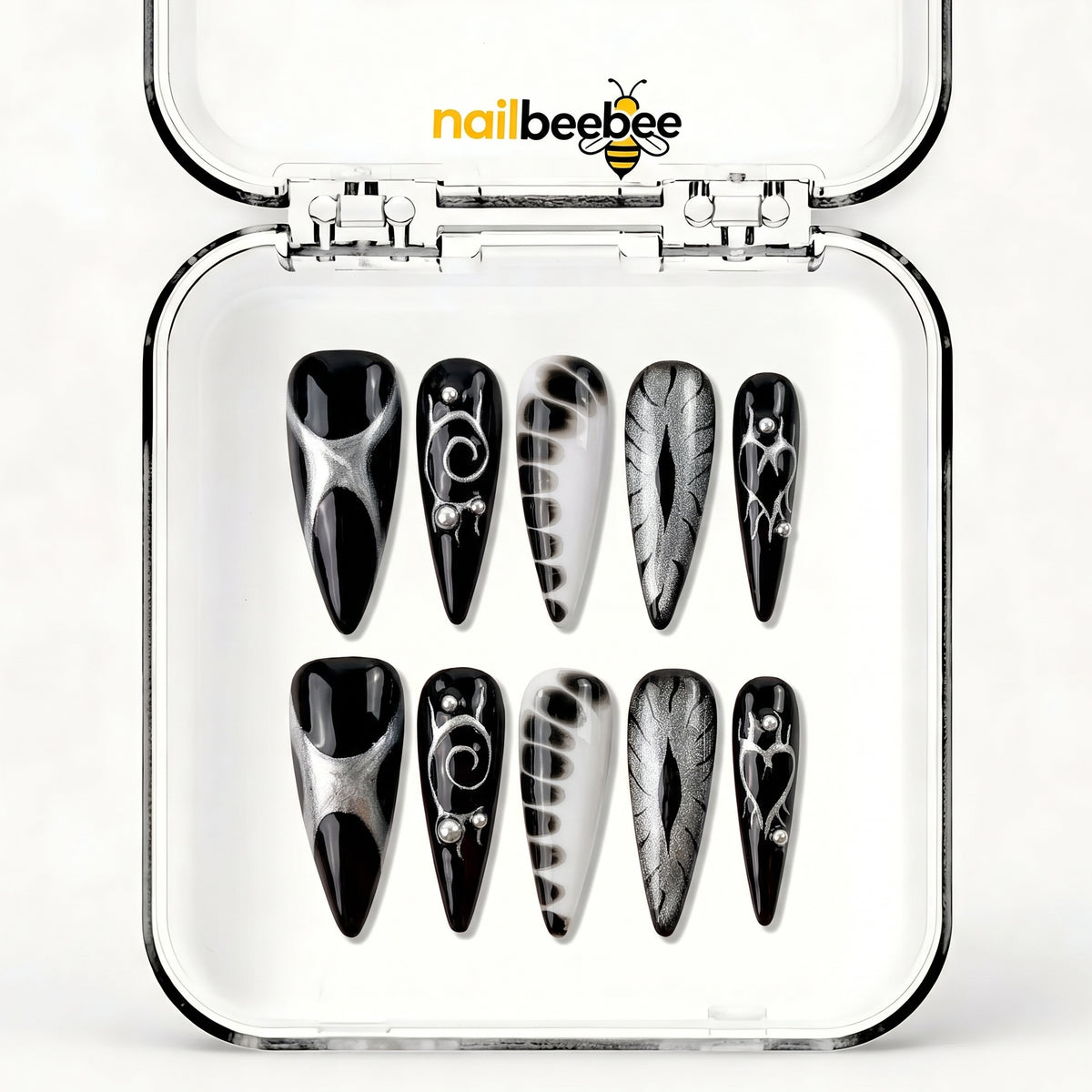 NB-S218 Handmade Medium Stiletto Acrylic for Date Night,Travel