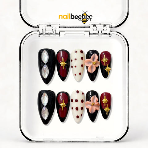 NB-X56 Handmade Short Almond Acrylic for Date Night,Travel