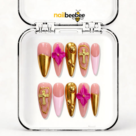 NB-S11 Handmade Medium Stiletto Acrylic for Date Night,Travel