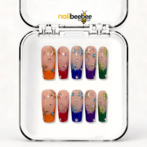 NB-Z29 Handmade Short Square Acrylic for Date Night,Travel