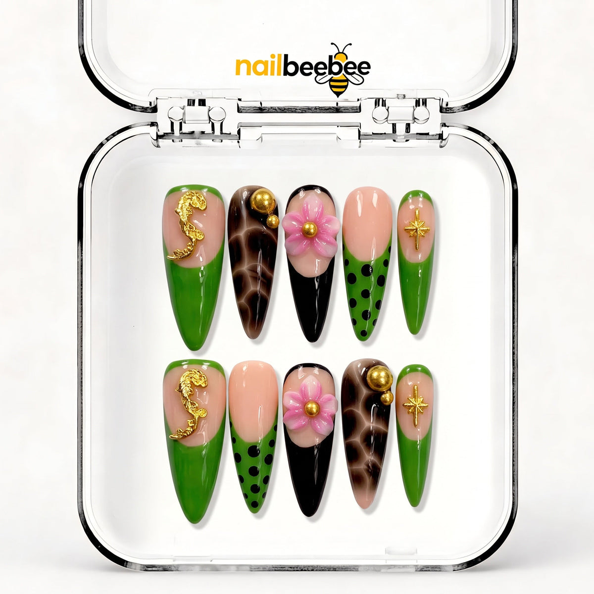 NB-S50 Handmade Medium Stiletto Acrylic for Date Night,Travel