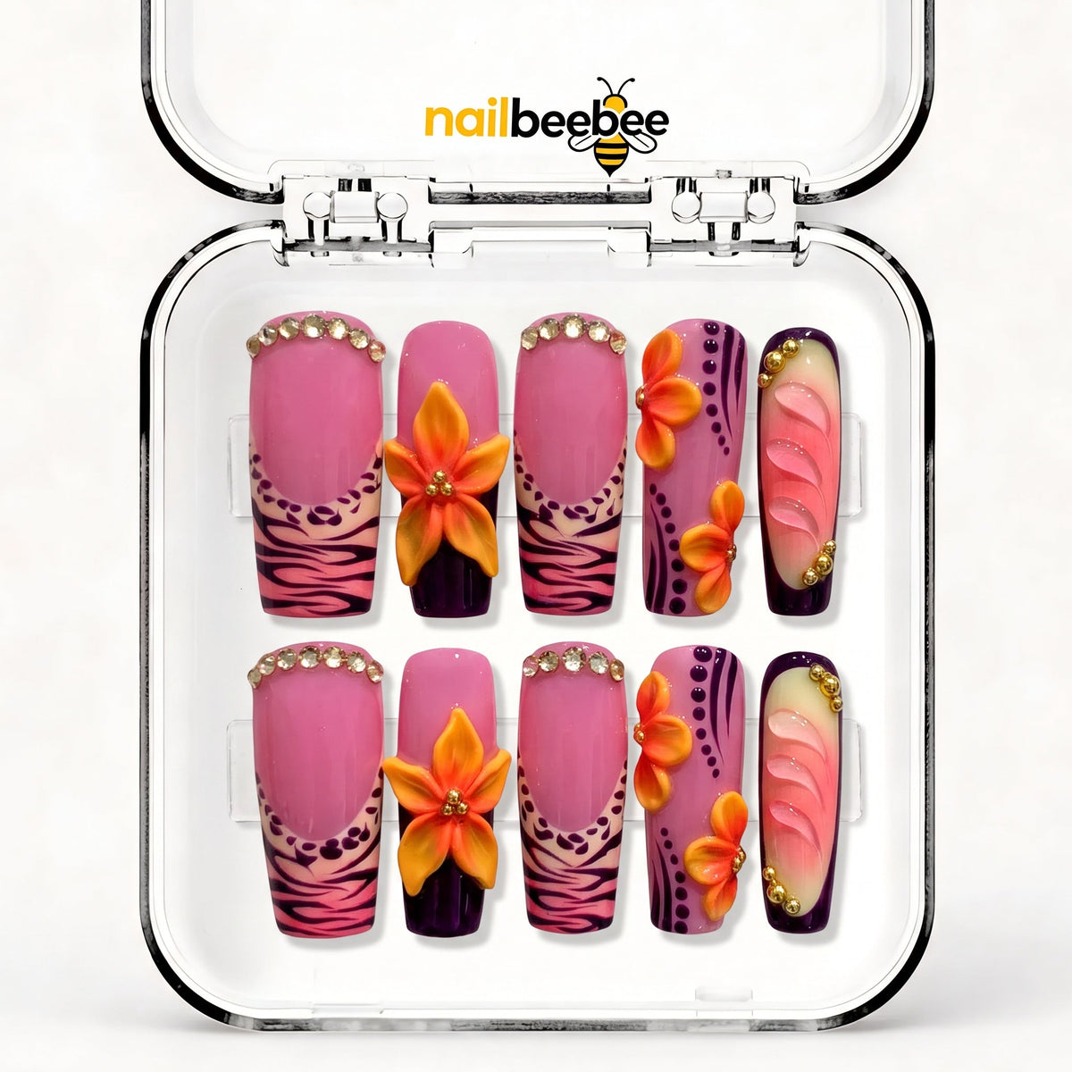 NB-Z50 Handmade Short Square Acrylic for Date Night,Travel