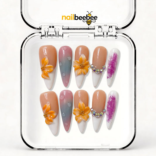 NB-S26 Handmade Medium Stiletto Acrylic for Date Night,Travel
