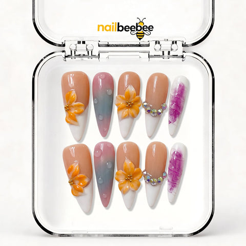 NB-S26 Handmade Medium Stiletto Acrylic for Date Night,Travel