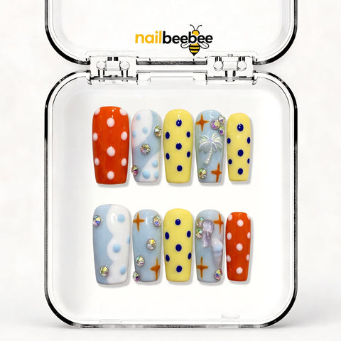 NB-Z85 Handmade Short Square Acrylic for Date Night,Travel
