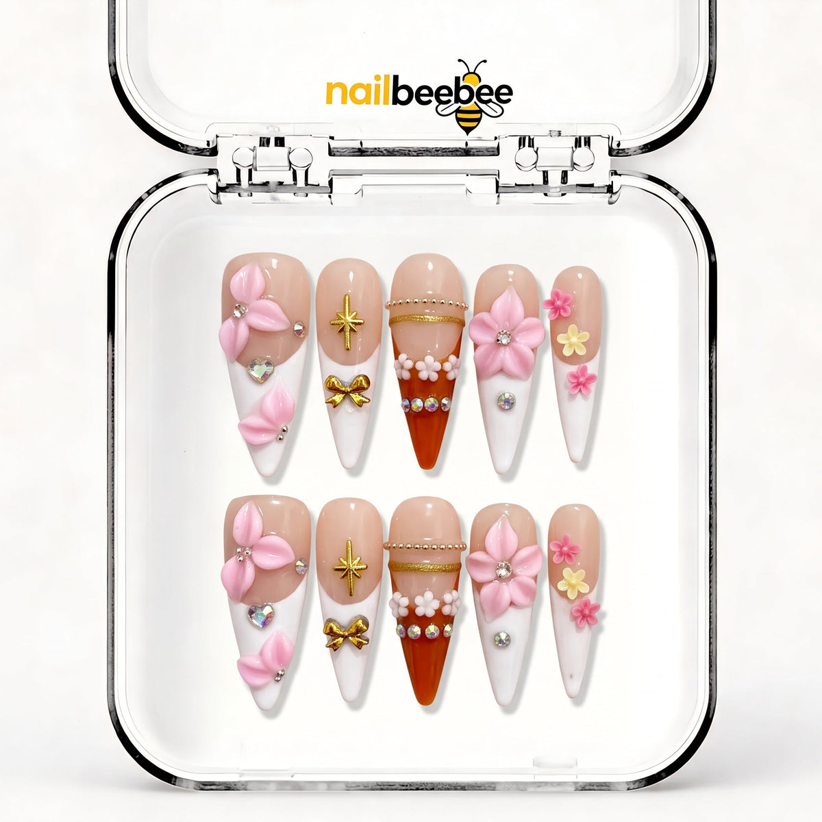 NB-S21 Handmade Medium Stiletto Acrylic for Date Night,Travel