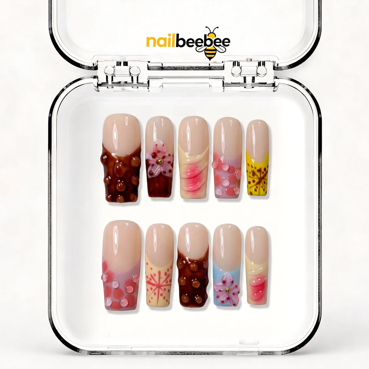 NB-Z24 Handmade Short Square Acrylic for Date Night,Travel