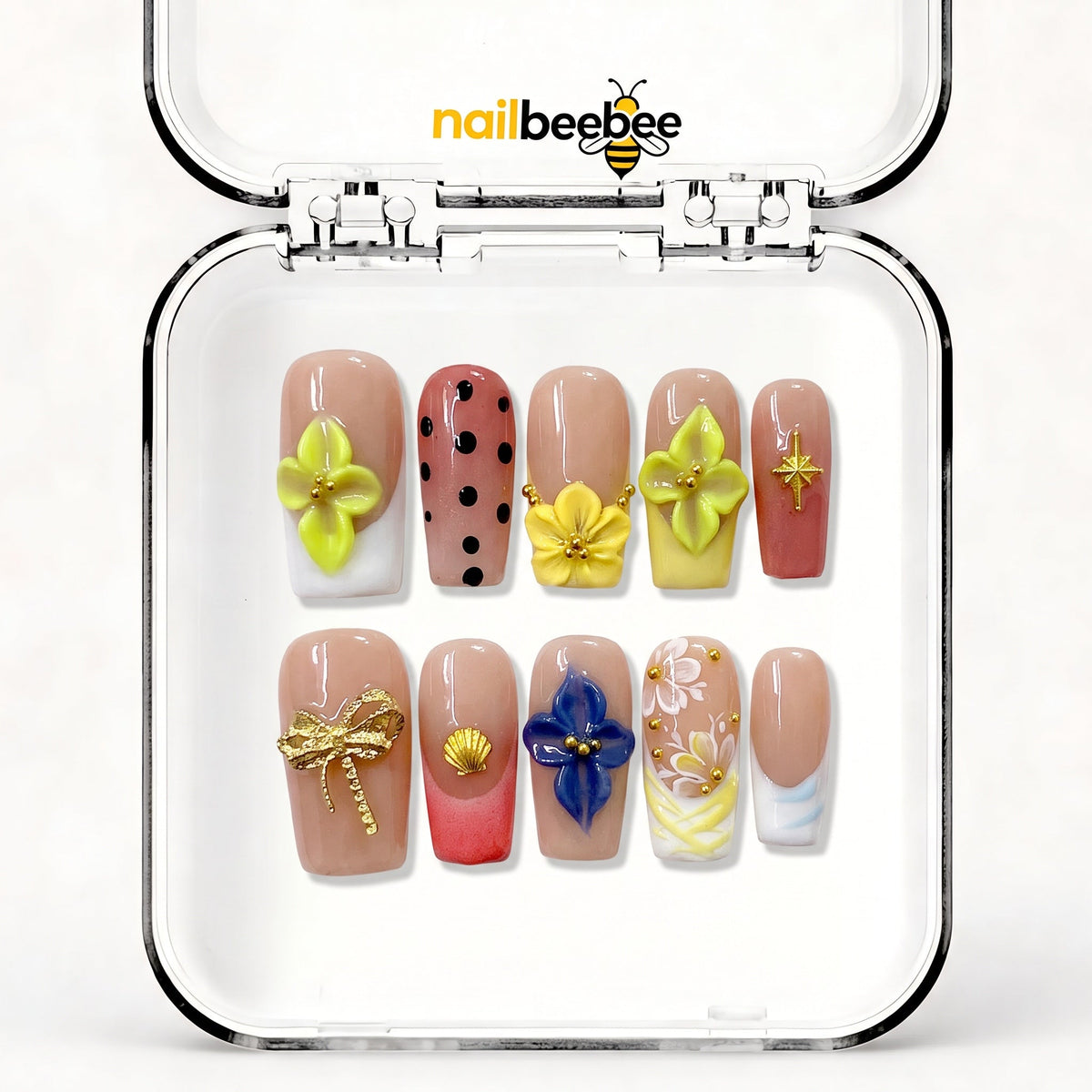 NB-Z31 Handmade Short Square Acrylic for Date Night,Travel