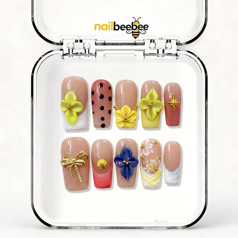 NB-Z31 Handmade Short Square Acrylic for Date Night,Travel
