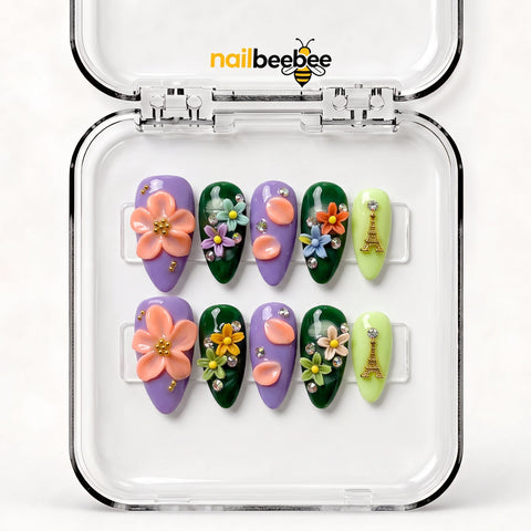 NB-X21 Handmade Short Almond Acrylic for Date Night,Travel