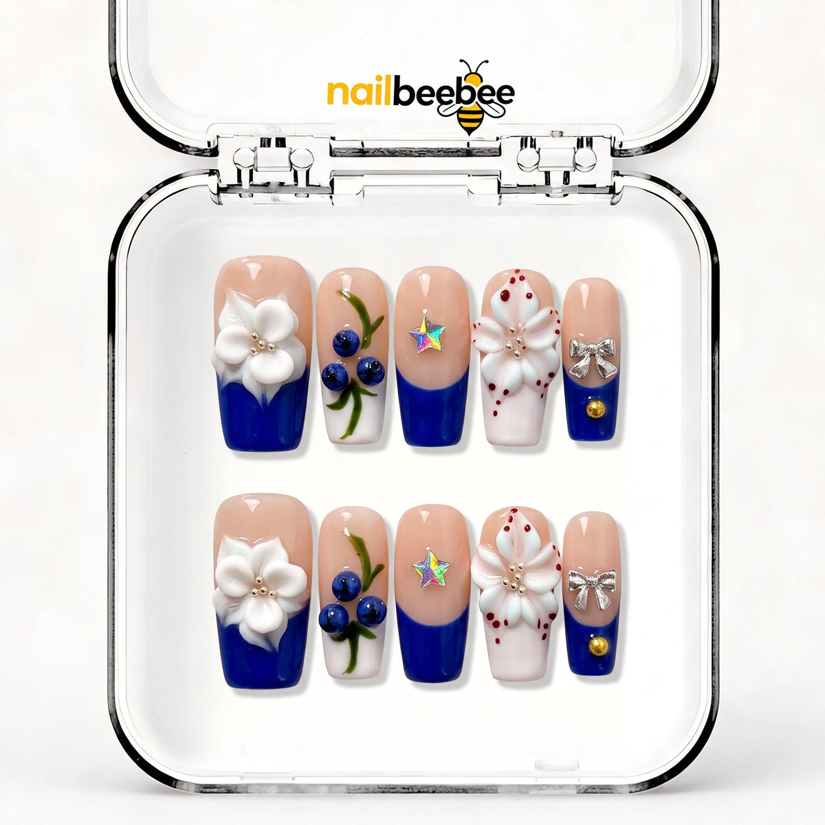 NB-Z25 Handmade Short Square Acrylic for Date Night,Travel