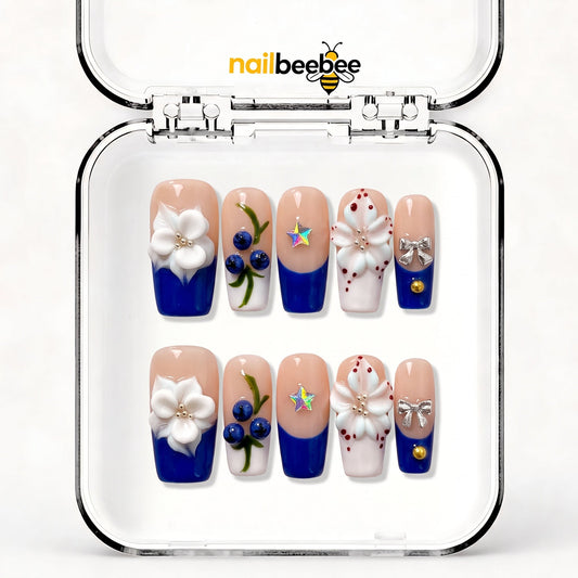 NB-Z25 Handmade Short Square Acrylic for Date Night,Travel