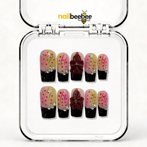 NB-Z44 Handmade Short Square Acrylic for Date Night,Travel