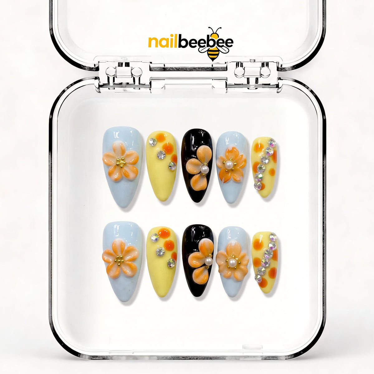 NB-X24 Handmade Short Almond Acrylic for Date Night,Travel