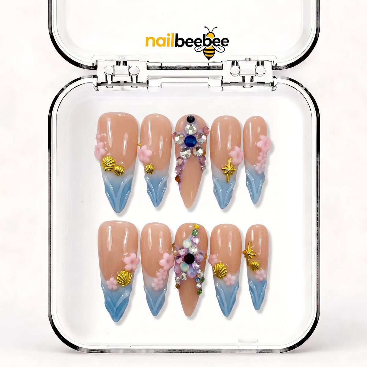NB-S71 Handmade Medium Stiletto Acrylic for Date Night,Travel