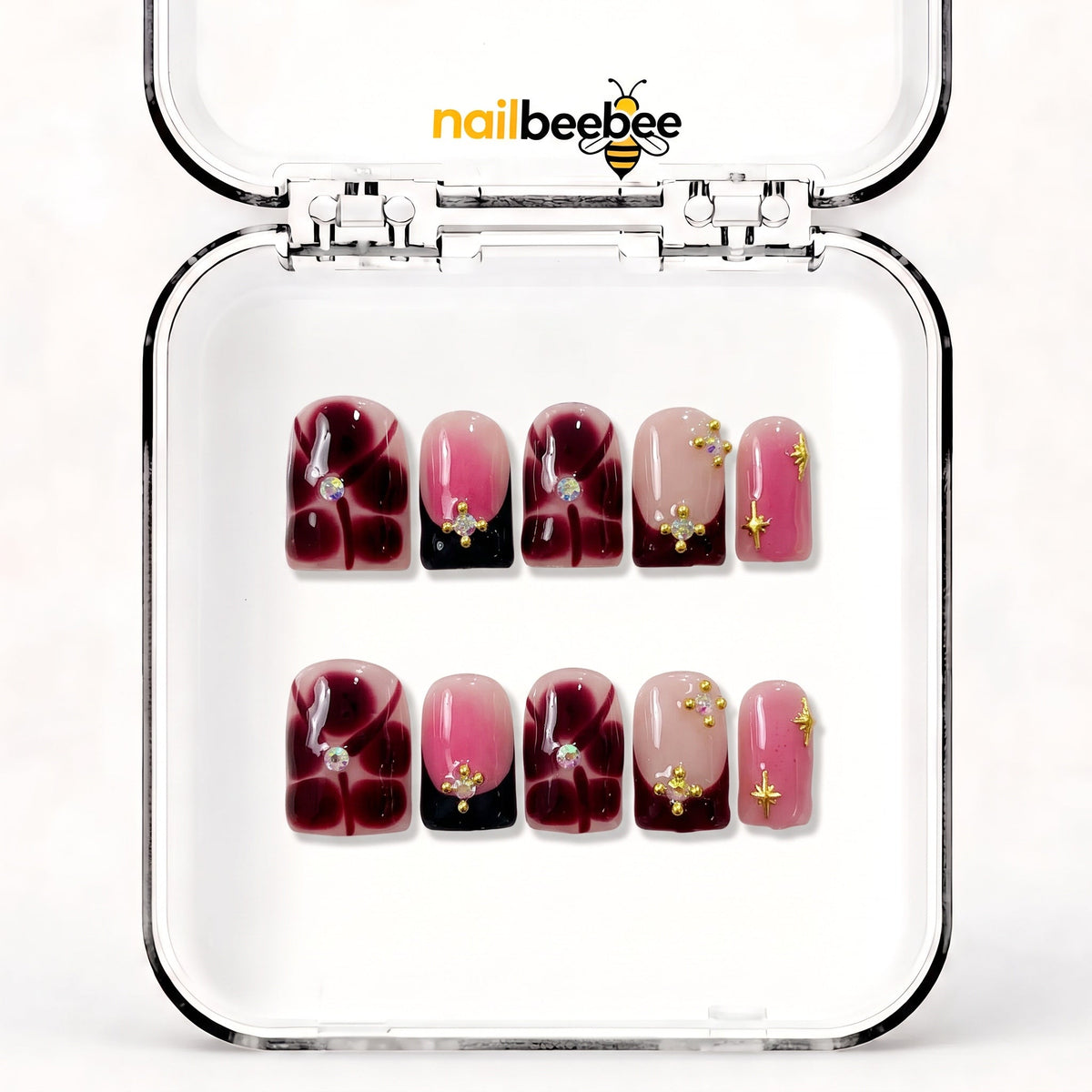 NB-D40 Handmade Short Square Acrylic for Date Night,Travel