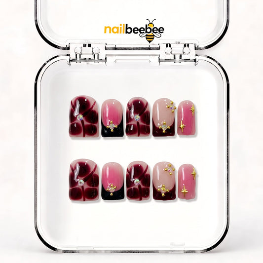 NB-D40 Handmade Short Square Acrylic for Date Night,Travel