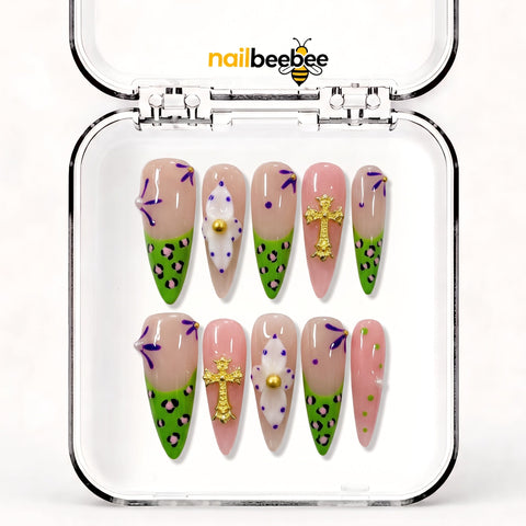 NB-S69 Handmade Medium Stiletto Acrylic for Date Night,Travel