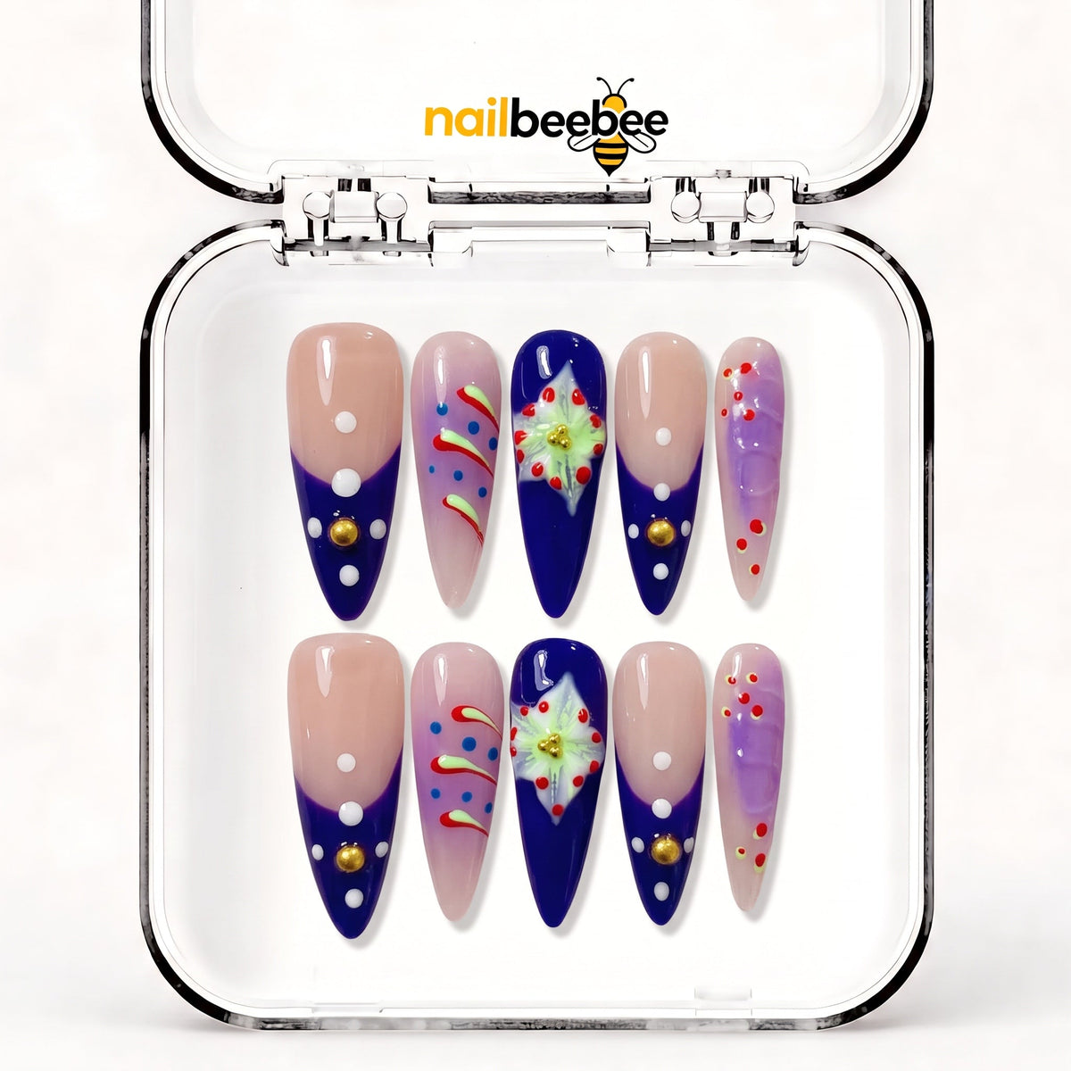 NB-S74 Handmade Medium Stiletto Acrylic for Date Night,Travel