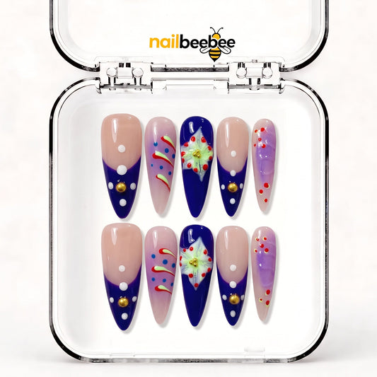 NB-S74 Handmade Medium Stiletto Acrylic for Date Night,Travel