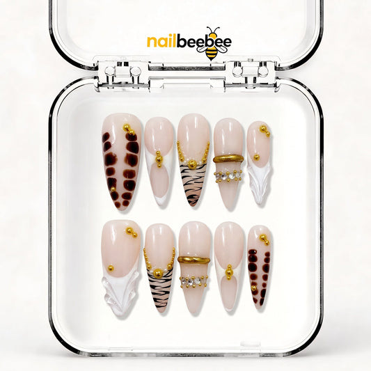 NB-S5 Handmade Medium Stiletto Acrylic for Date Night,Travel