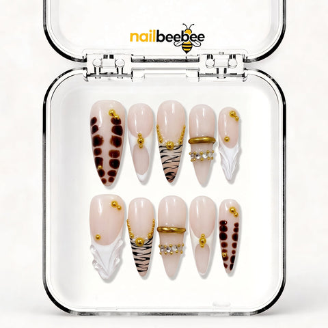NB-S5 Handmade Medium Stiletto Acrylic for Date Night,Travel