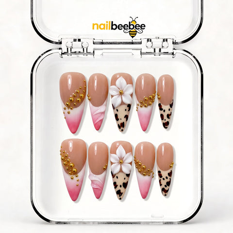 NB-S13 Handmade Medium Stiletto Acrylic for Date Night,Travel
