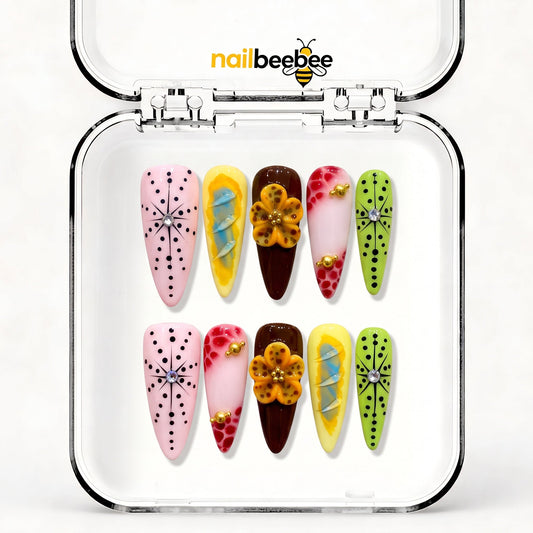NB-S49 Handmade Medium Stiletto Acrylic for Date Night,Travel