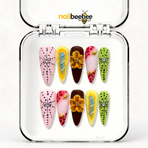 NB-S49 Handmade Medium Stiletto Acrylic for Date Night,Travel