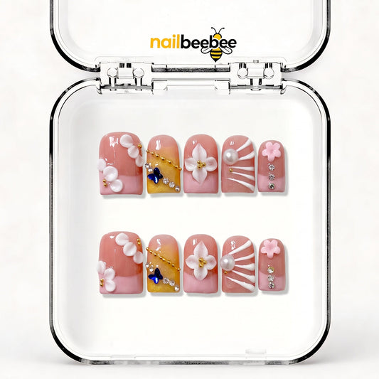 NB-D12 Handmade Short Square Acrylic for Date Night,Travel