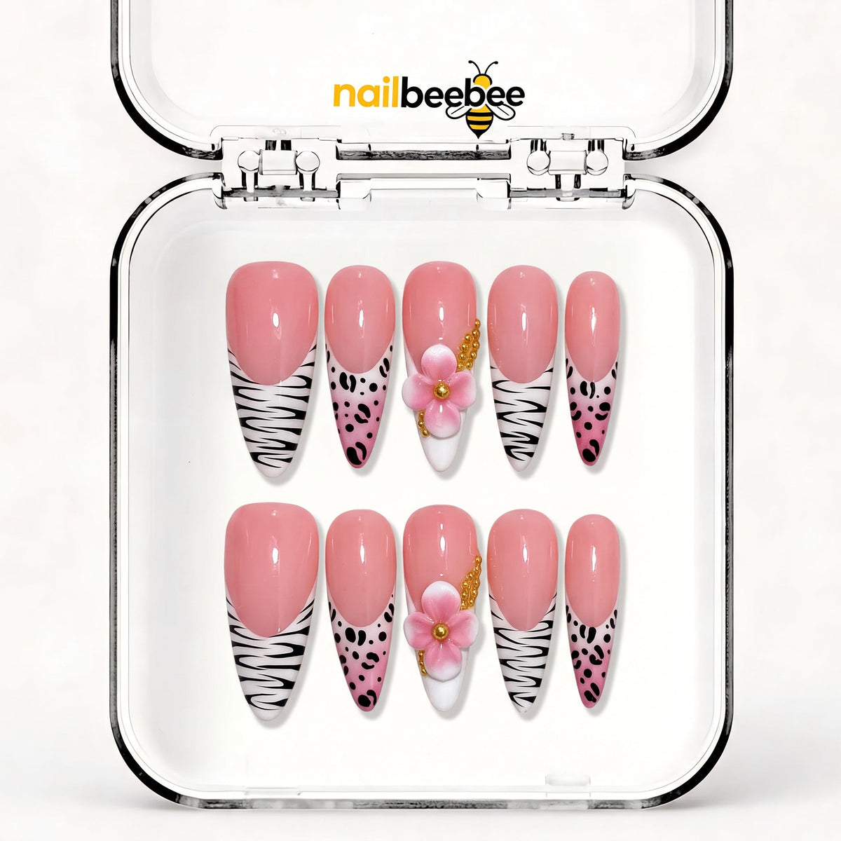 NB-S14 Handmade Medium Stiletto Acrylic for Date Night,Travel