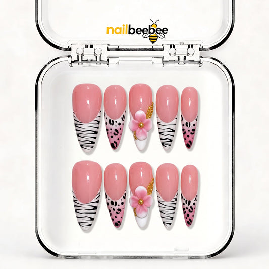 NB-S14 Handmade Medium Stiletto Acrylic for Date Night,Travel