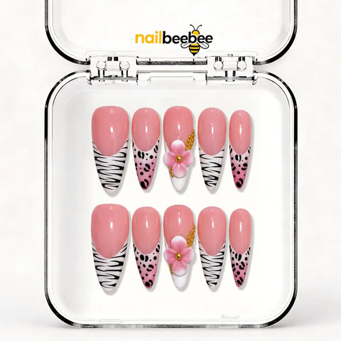 NB-S14 Handmade Medium Stiletto Acrylic for Date Night,Travel