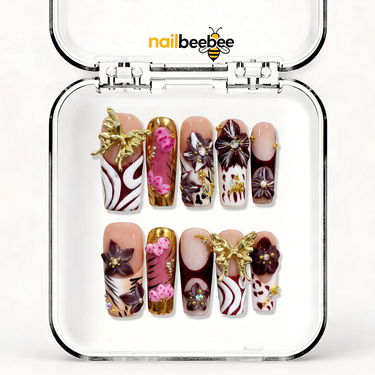 NB-Z23 Handmade Short Square Acrylic for Date Night,Travel