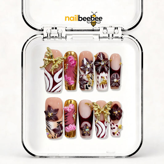 NB-Z23 Handmade Short Square Acrylic for Date Night,Travel