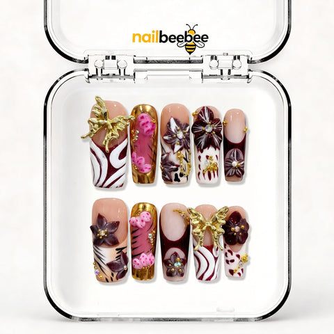 NB-Z23 Handmade Short Square Acrylic for Date Night,Travel