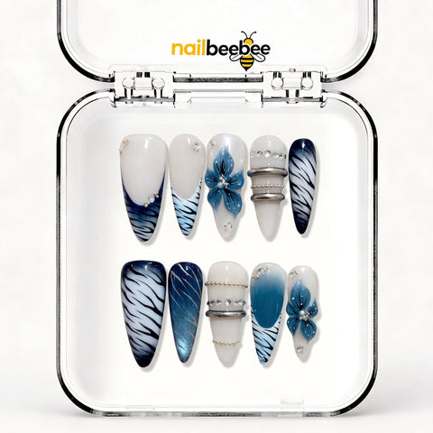 NB-S6 Handmade Medium Stiletto Acrylic for Date Night,Travel