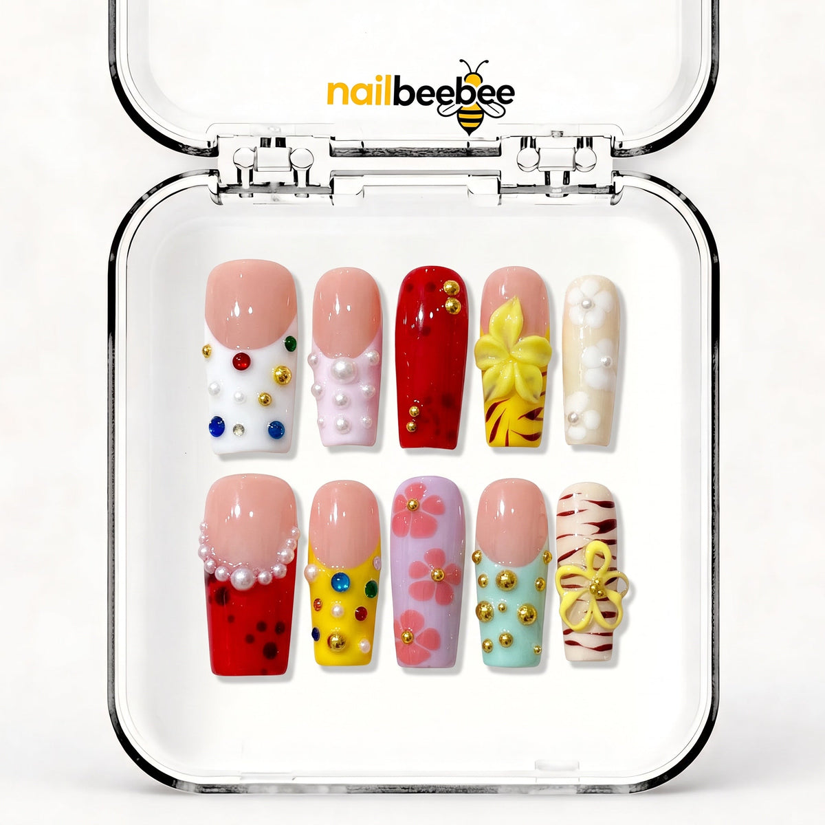 NB-Z19 Handmade Short Square Acrylic for Date Night,Travel