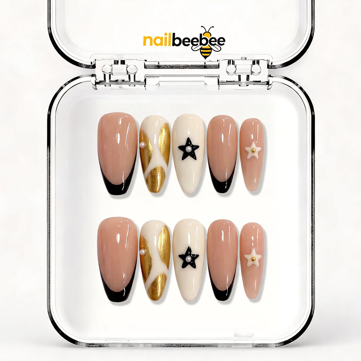 NB-X86 Handmade Short Almond Acrylic for Date Night,Travel
