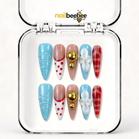 NB-S33 Handmade Medium Stiletto Acrylic for Date Night,Travel