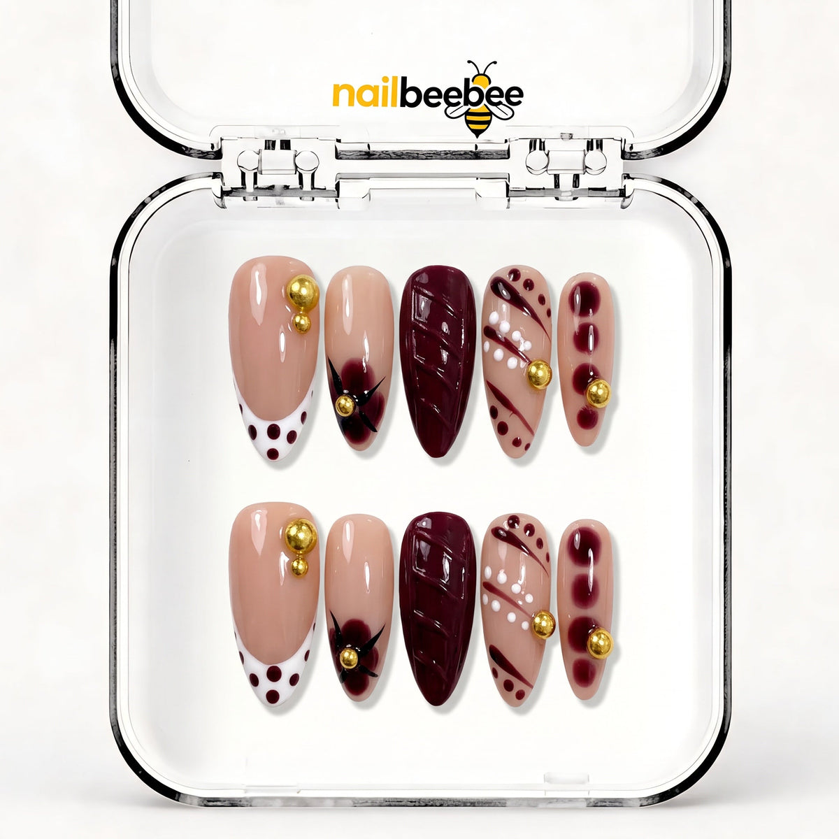 NB-X79 Handmade Short Almond Acrylic for Date Night,Travel