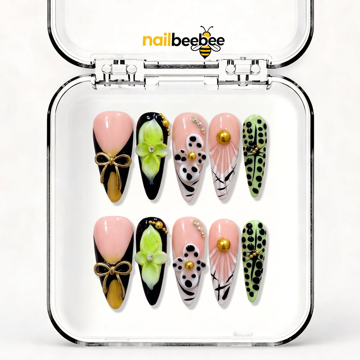 NB-S48 Handmade Medium Stiletto Acrylic for Date Night,Travel