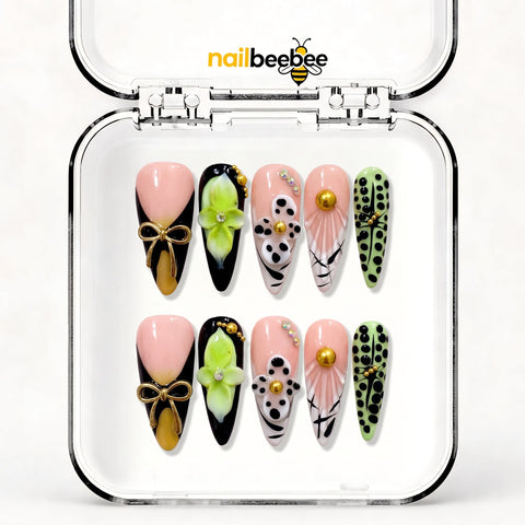 NB-S48 Handmade Medium Stiletto Acrylic for Date Night,Travel